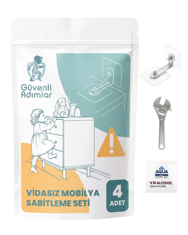 Vidasız Eşya Sabitleme Aparatı (4'lü Avantaj Paketi)