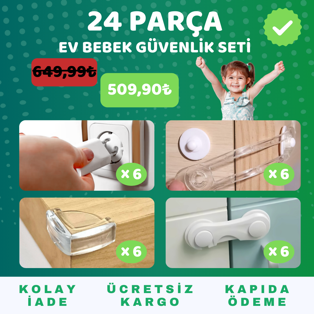 24 Parça Ev Bebek Güvenlik Seti