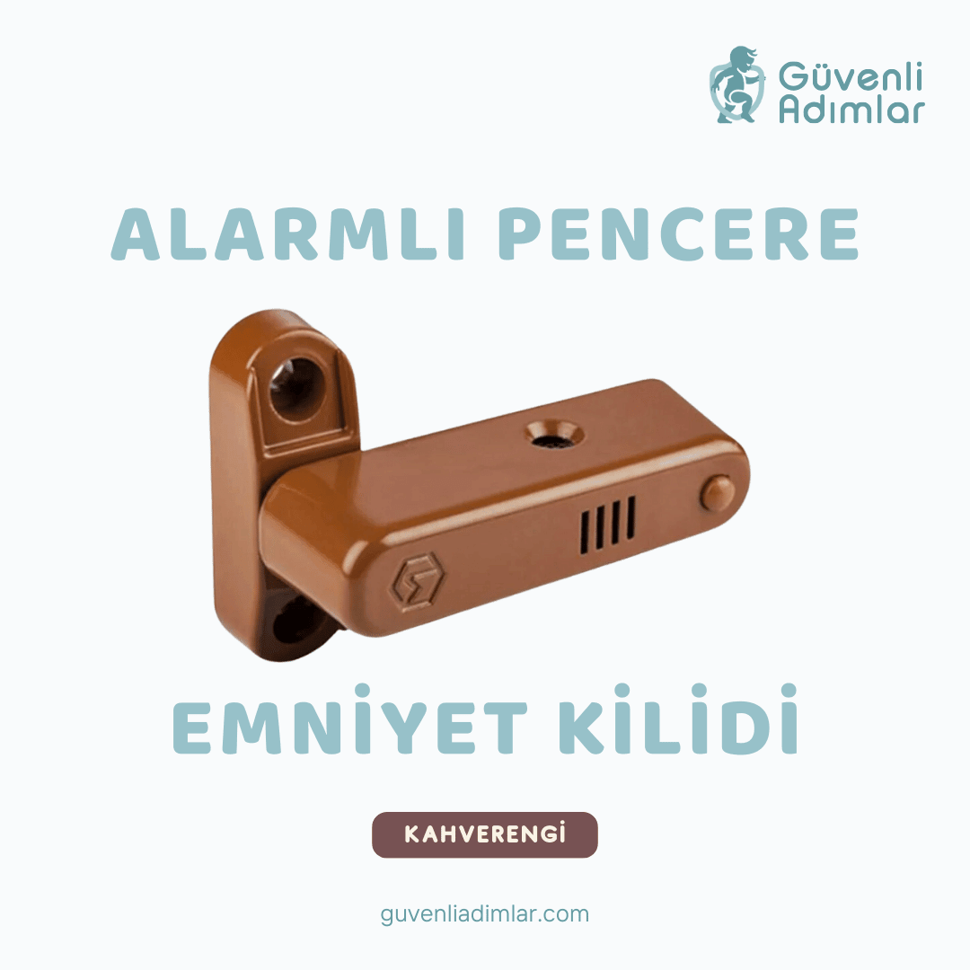 Alarmlı Pencere Emniyet Kilidi (Kahverengi)