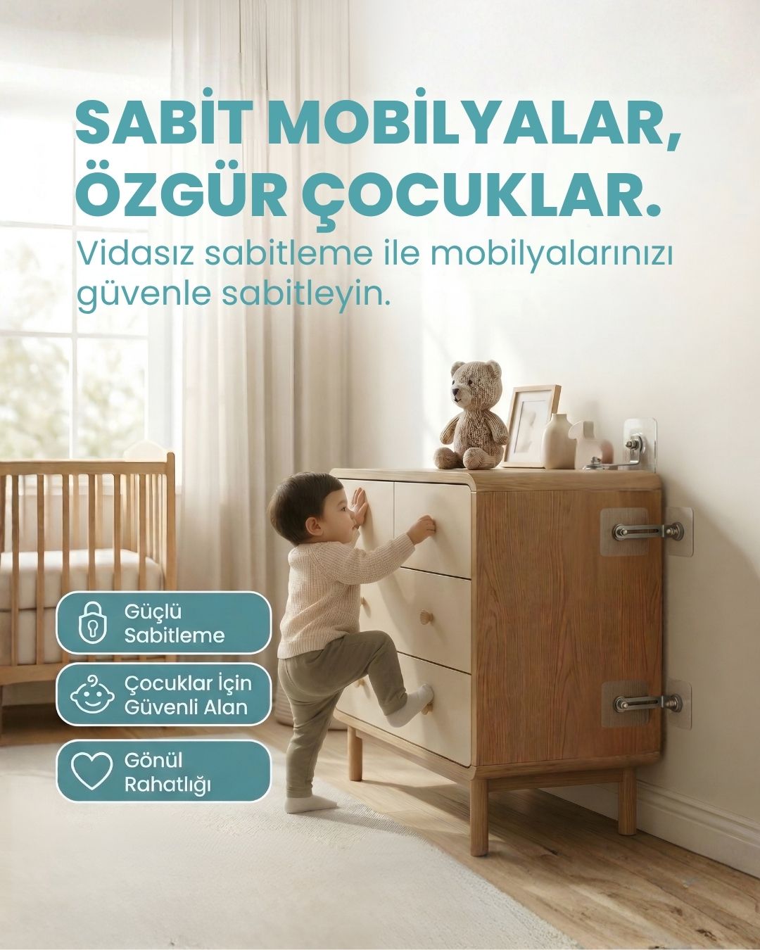 Vidasız Eşya Sabitleme Aparatı (8'li Avantaj Paketi)