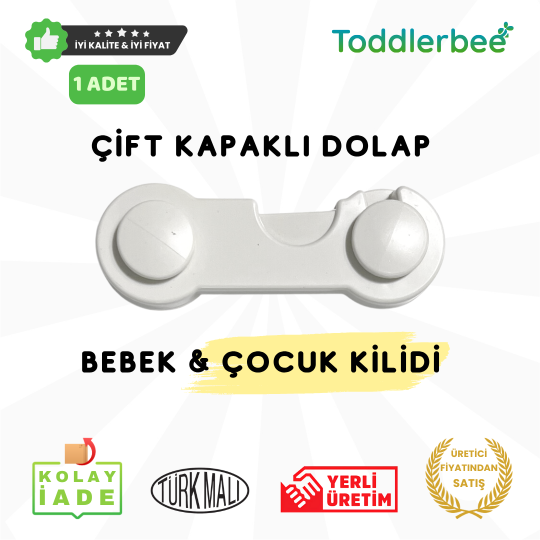 Çift Kapaklı Dolap Bebek & Çocuk Kilidi