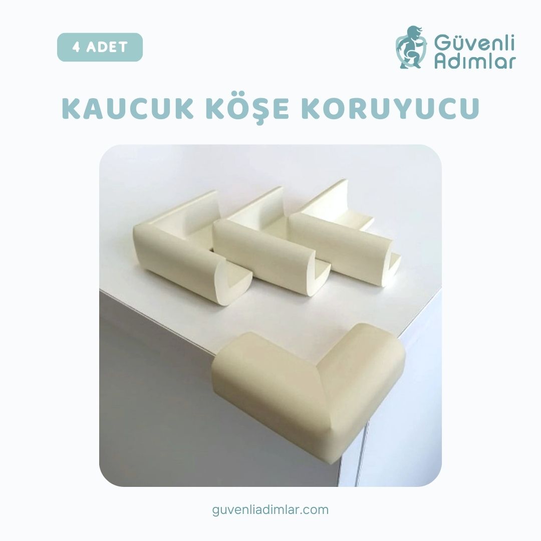 Kauçuk İnce Bej Köşe Koruyucu (4 Adet)