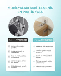 Vidasız Eşya Sabitleme Aparatı (8'li Avantaj Paketi)