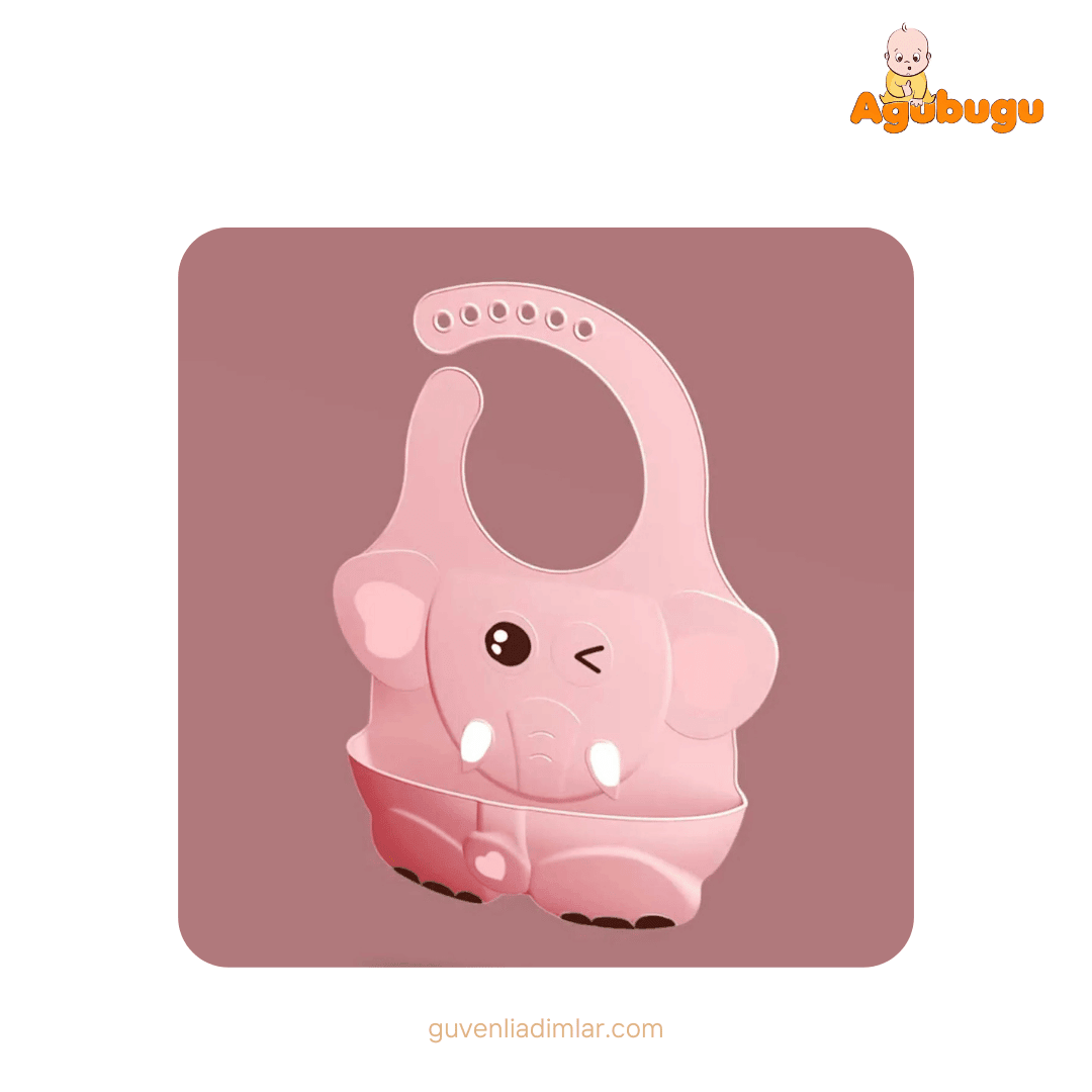 Cepli Silikon Mama Önlüğü (Pembe / Mavi Seçenekli)