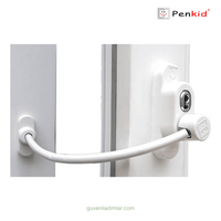 Çelik Halatlı Pencere Emniyet Kilidi (Beyaz)
