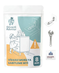 Vidasız Eşya Sabitleme Aparatı (8'li Avantaj Paketi)