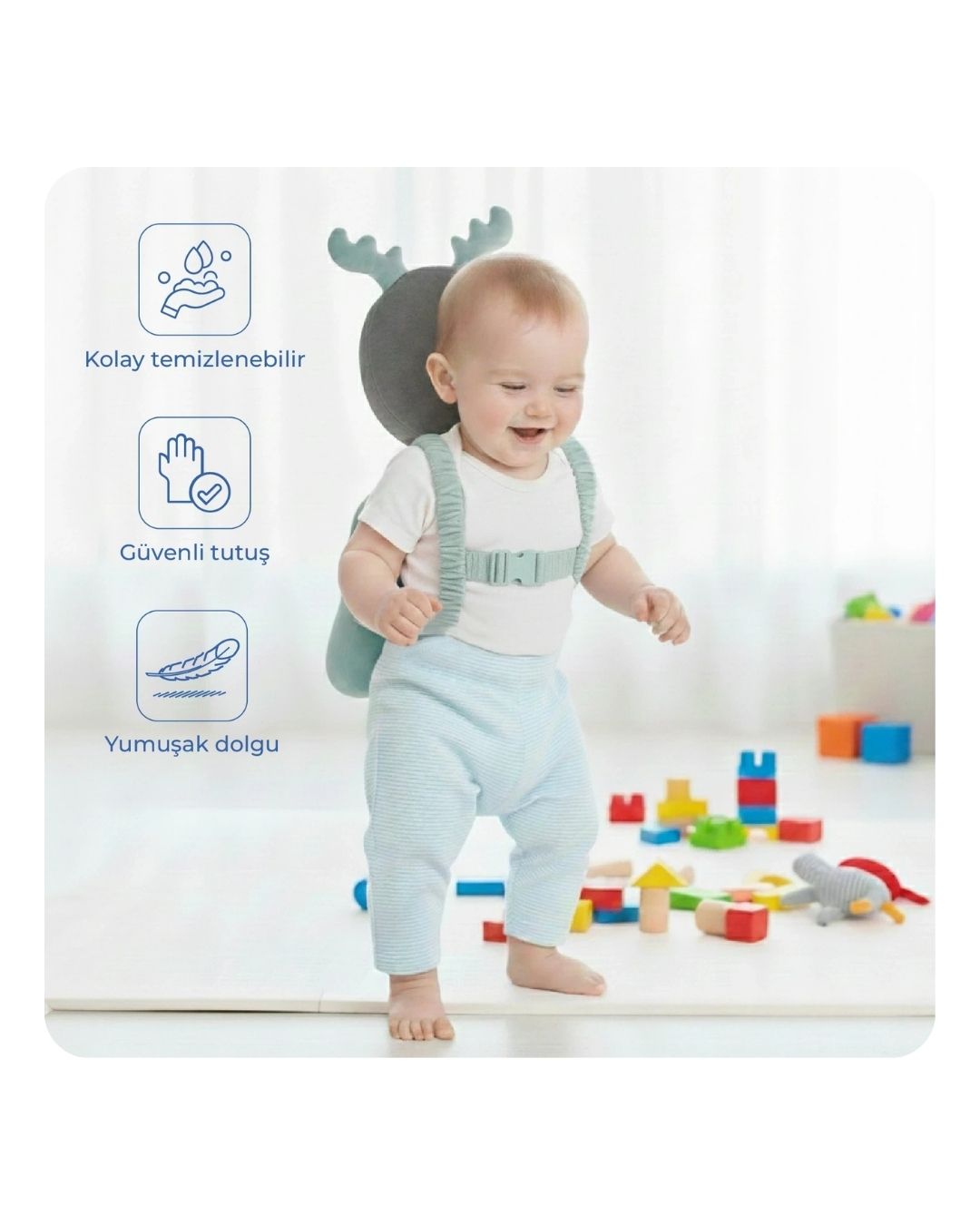 Giyilebilir Baş Koruma Yastığı Yeşil