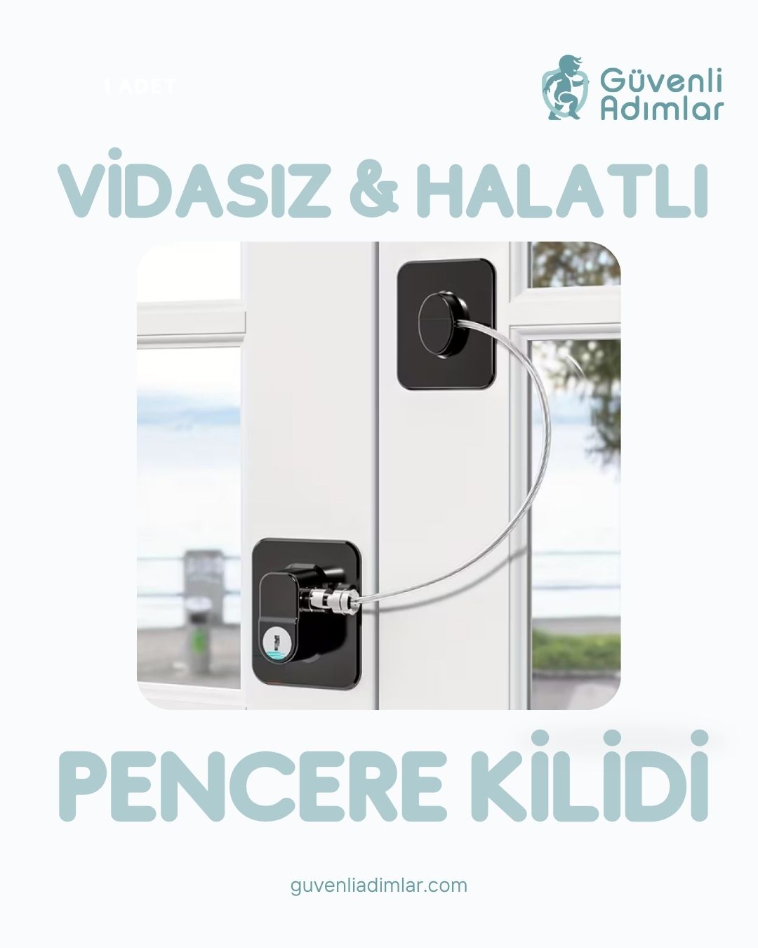 Vidasız Halatlı Pencere Emniyet Kilidi