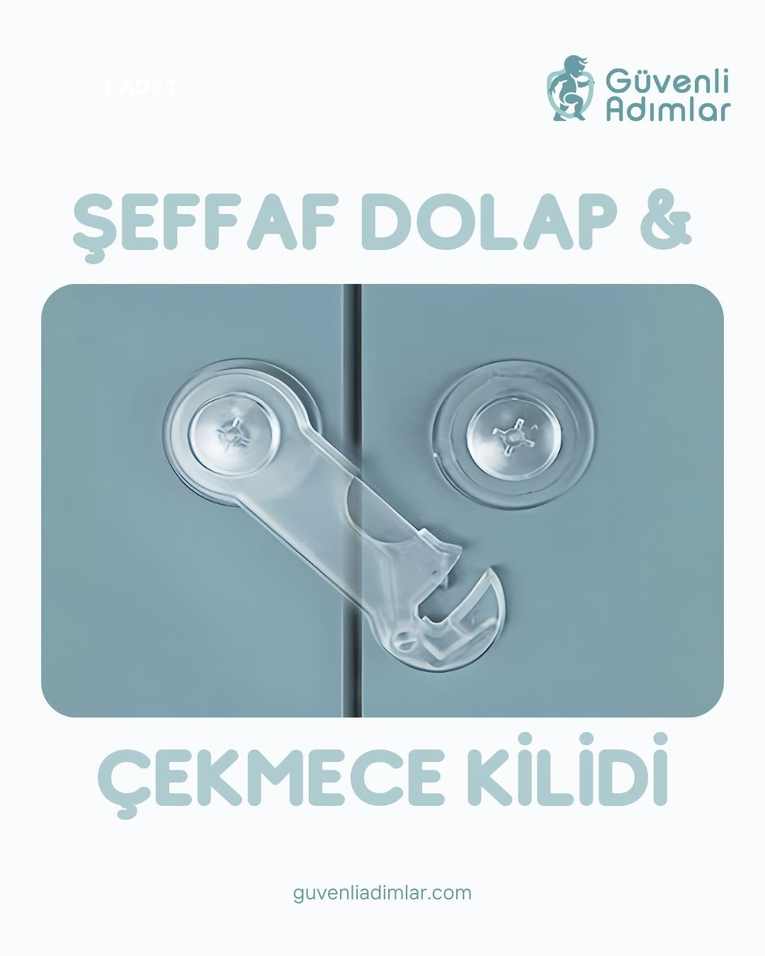 Şeffaf İki Kapaklı Dolap Çocuk Kilidi