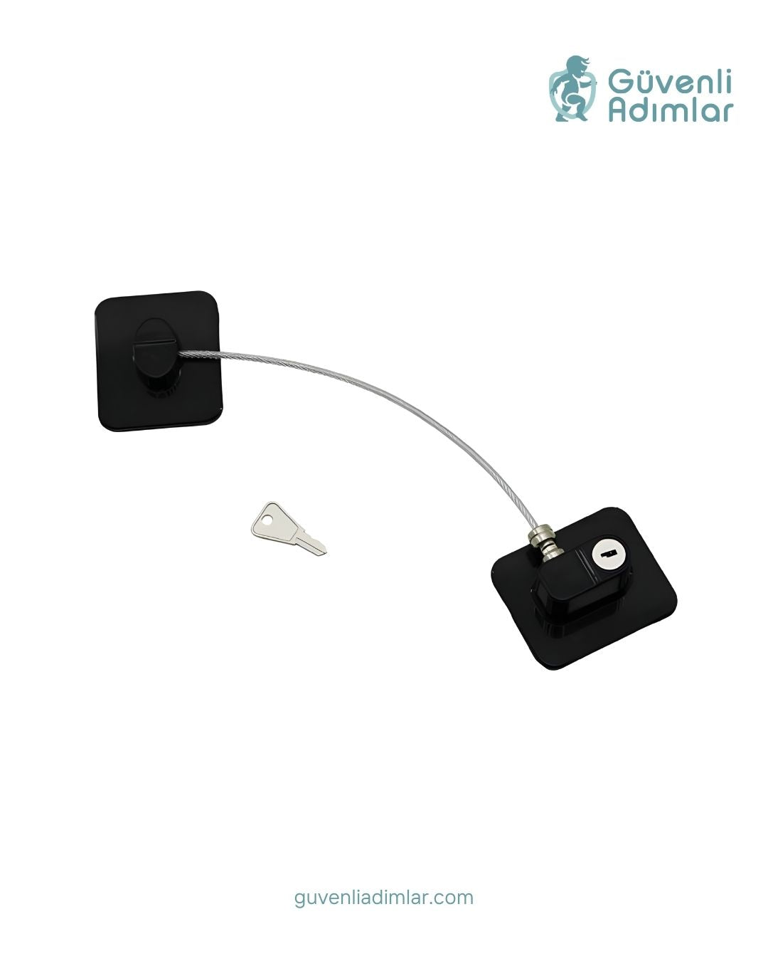 Vidasız Halatlı Pencere Emniyet Kilidi - Siyah