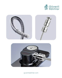 Vidasız Halatlı Pencere Emniyet Kilidi - Siyah