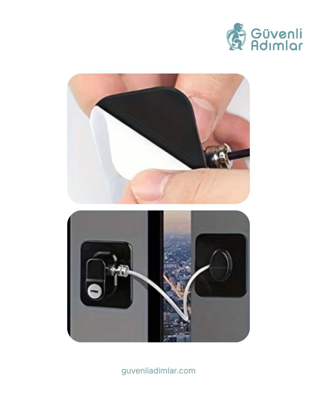 Vidasız Halatlı Pencere Emniyet Kilidi