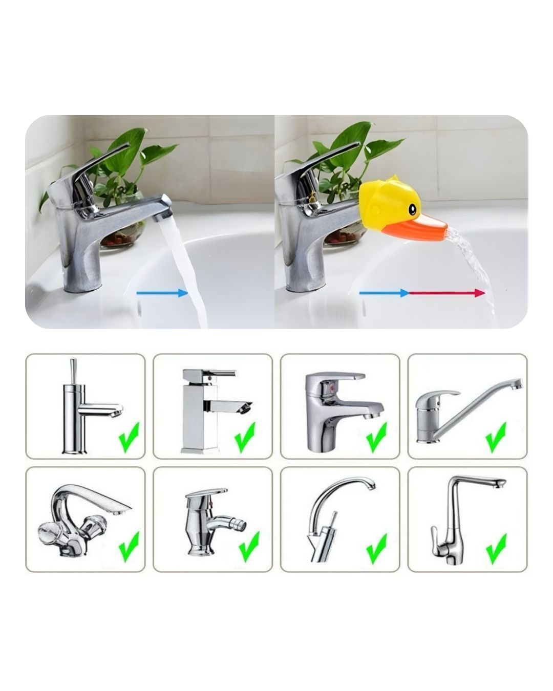 El Yıkamayı Sevdiren Ördek Musluk Başlığı