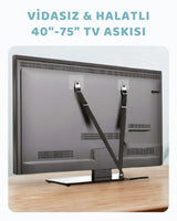 Vidasız Halatlı 40-75" Televizyon Sabitleme Askısı