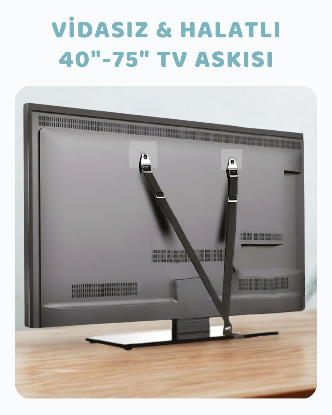 Vidasız Halatlı 40-75" Televizyon Sabitleme Askısı