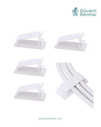 Kablo Düzenleyici 4'lü Klips Set Beyaz