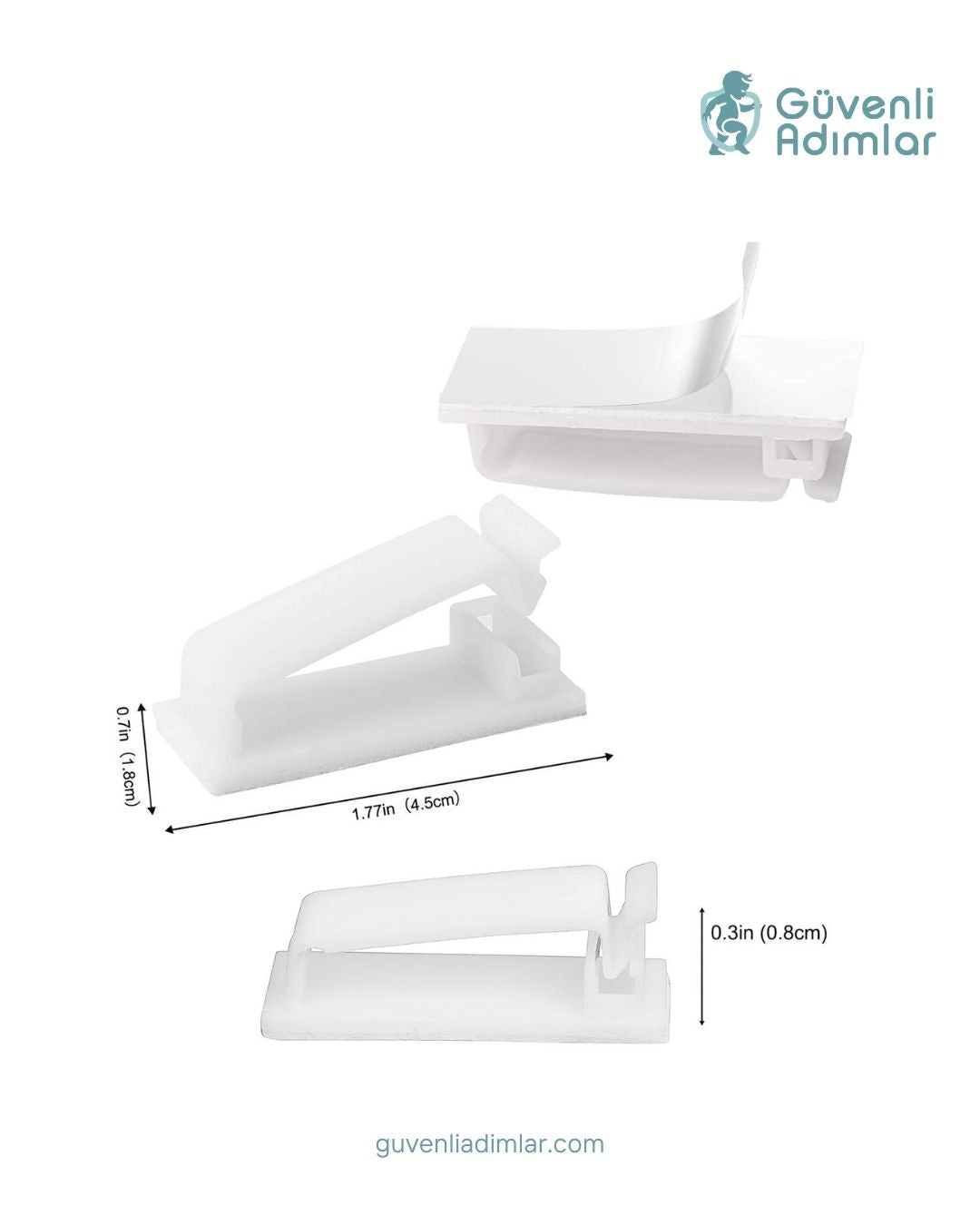 Kablo Düzenleyici 4'lü Klips Set Beyaz