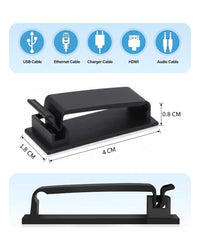 Kablo Düzenleyici 4'lü Klips Set Siyah