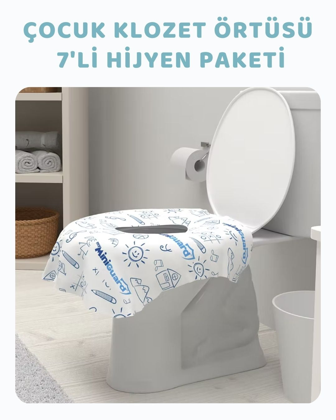 Tek Kullanımlık Çocuk Klozet Örtüsü – SmartFold™ Hijyen Koruması (7'li Seyahat Paketi)