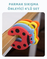 Kapı Parmak Sıkışma Önleyici (4'lü Renkli Hayvan Desenli)