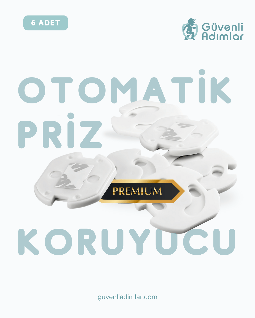 Otomatik Kapanan Priz Koruyucu 6'lı Set