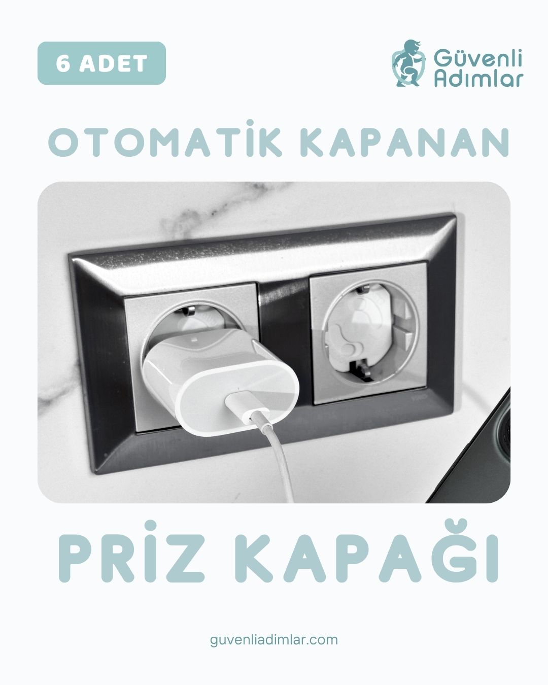 Otomatik Kapanan Priz Kapağı (6 Adet)