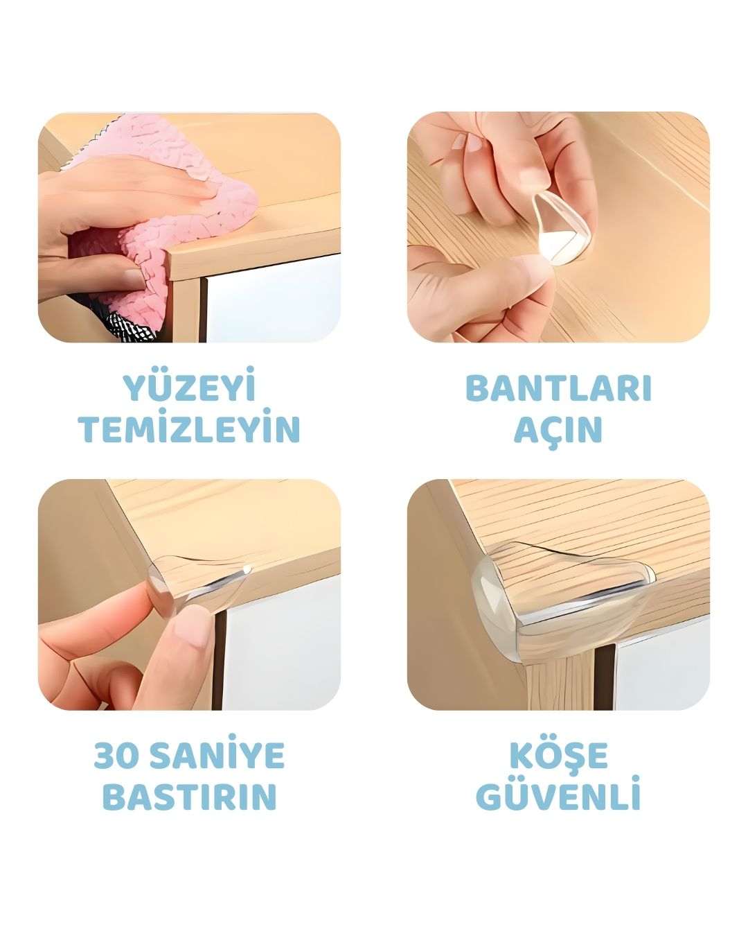 Çarpma Önleyici Şeffaf Köşe Koruyucu