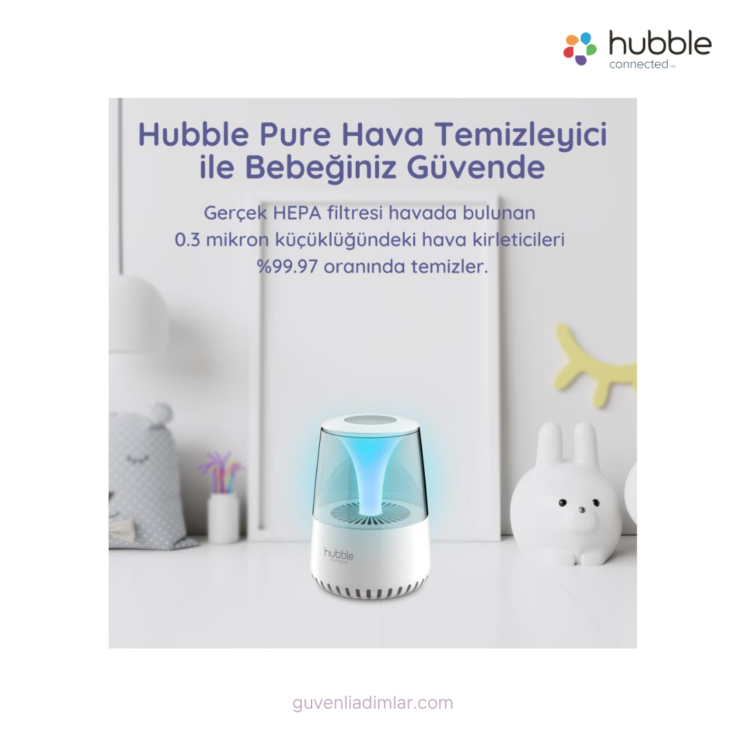 Hubble Pure Hava Temizleyici, Ninni Çalar, Bluetooth Hoparlör, Gece Lambası