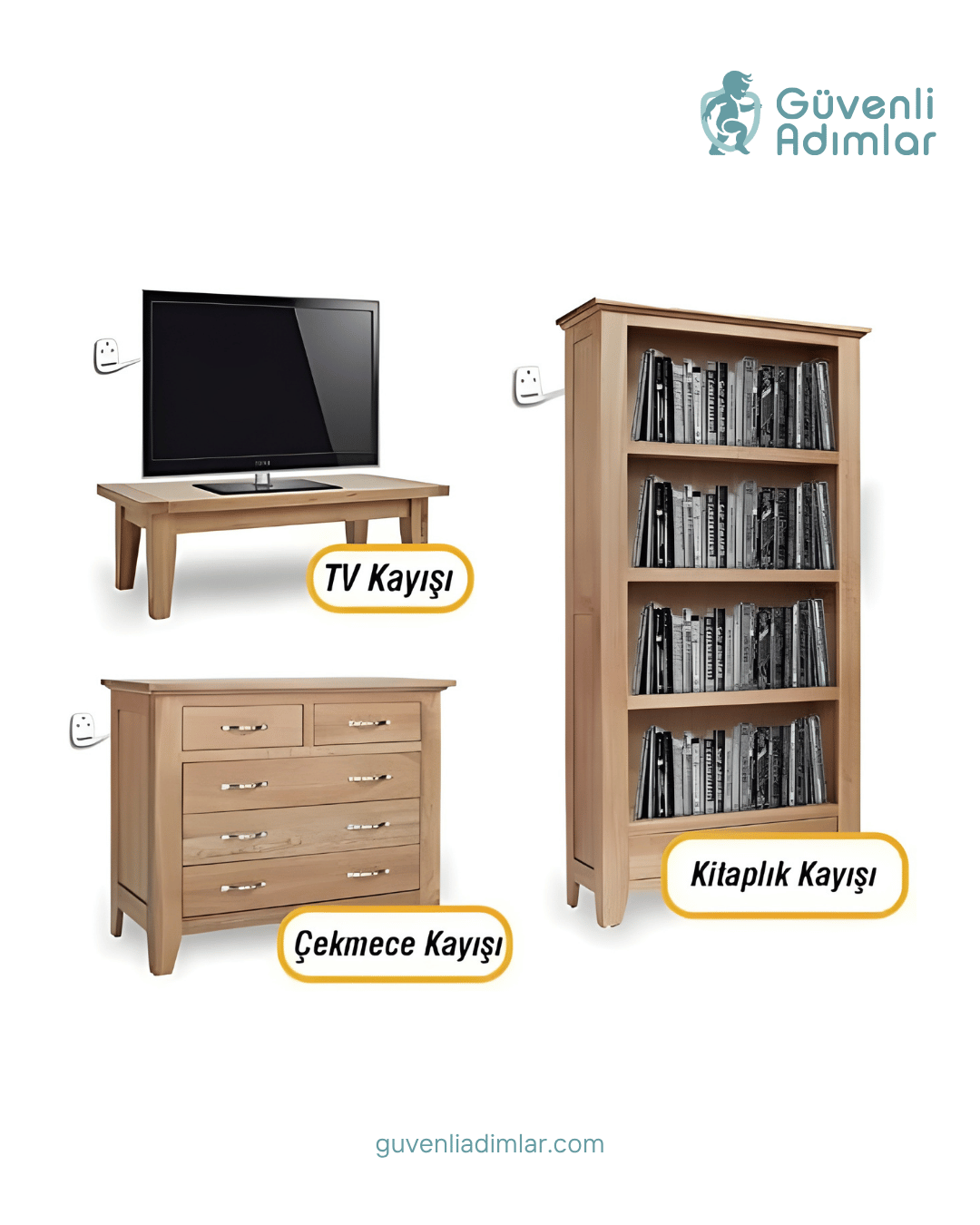 Devrilme Önleyici Güçlü Televizyon Askısı