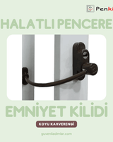 Çelik Halatlı Pencere Emniyet Kilidi (Kahverengi)