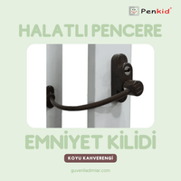 Çelik Halatlı Pencere Emniyet Kilidi (Koyu Kahverengi)