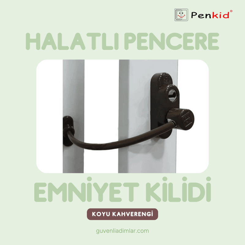 Çelik Halatlı Pencere Emniyet Kilidi (Kahverengi)