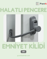 Çelik Halatlı Pencere Emniyet Kilidi (Gri)