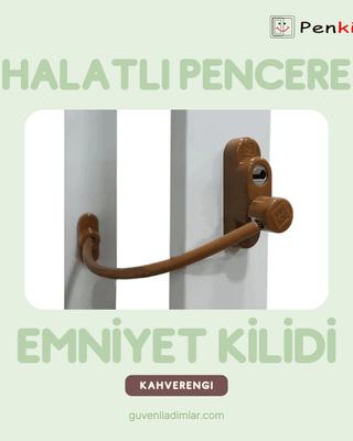 Çelik Halatlı Pencere Emniyet Kilidi (Kahverengi)