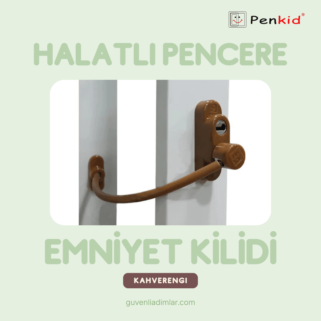 Çelik Halatlı Pencere Emniyet Kilidi (Kahverengi)