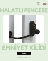 Çelik Halatlı Pencere Emniyet Kilidi (Siyah)