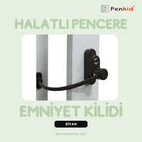 Çelik Halatlı Pencere Emniyet Kilidi (Siyah)