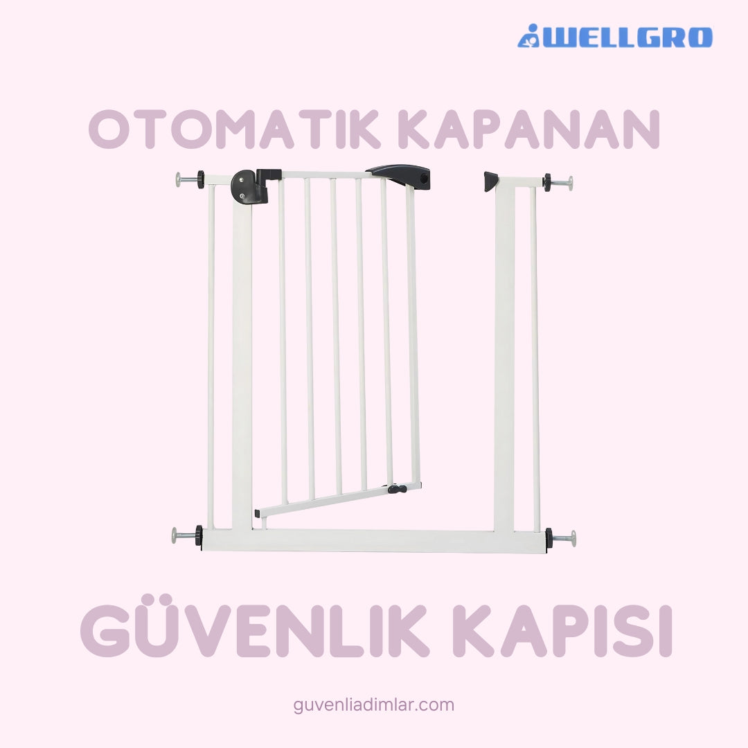 Wellgro Bebek Güvenlik Kapısı | Otomatik Kapanır (75-85 cm kullanım alanı)