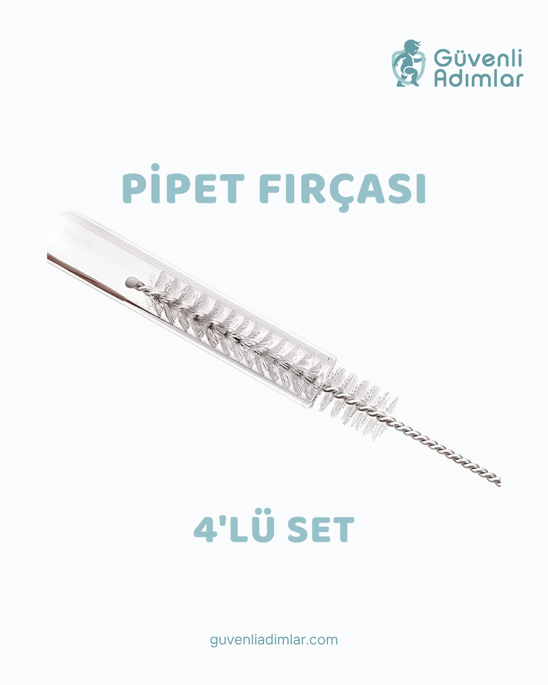 Pipet Temizleme Fırçası 4'lü Set