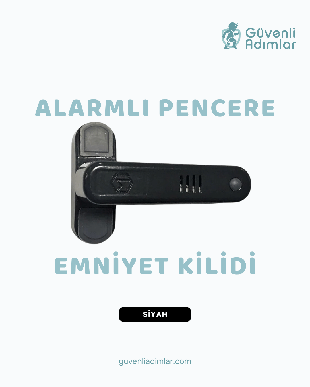 Alarmlı Pencere Emniyet Kilidi (Siyah)