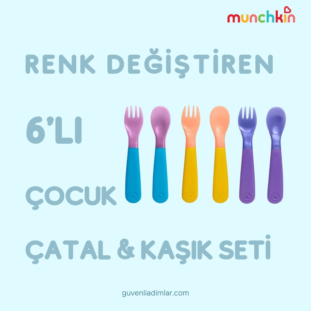 Renk Değiştiren 6'lı Çocuk Çatal & Kaşık Seti