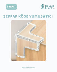 Şeffaf Keskin Köşe Yumuşatıcı - 8'li Set