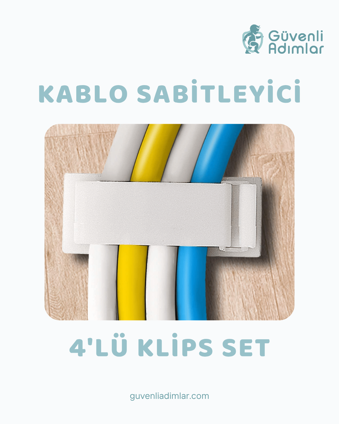 Kablo Düzenleyici 4'lü Klips Set