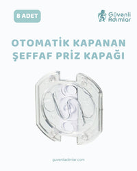 Otomatik Şeffaf Priz Kapağı - 8'li Paket