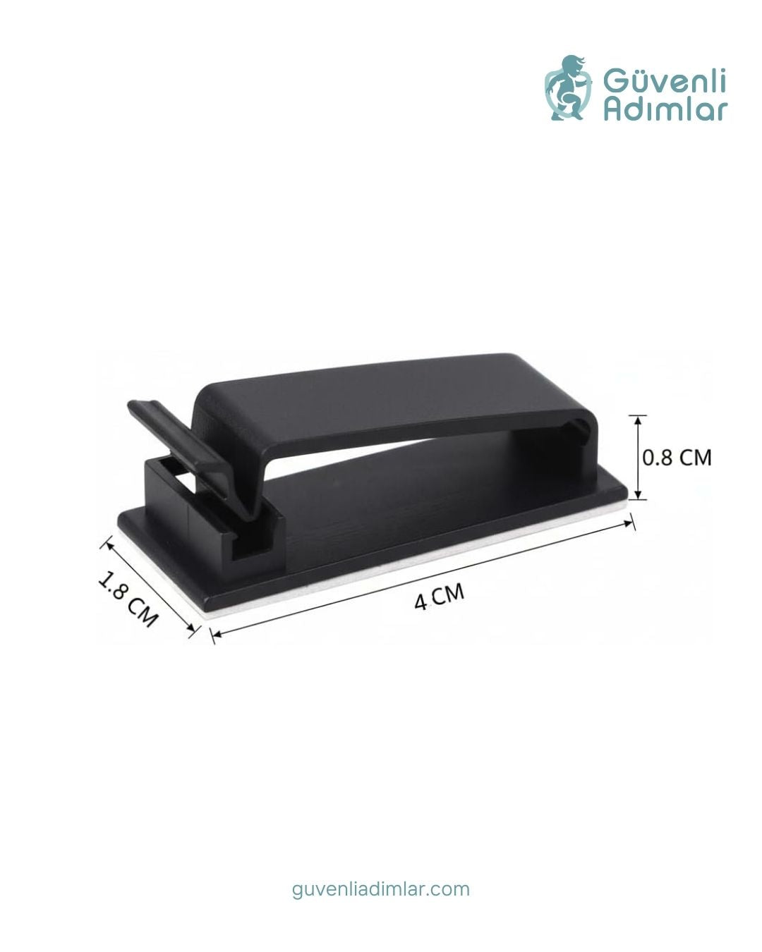 Kablo Düzenleyici 4'lü Klips Set Siyah