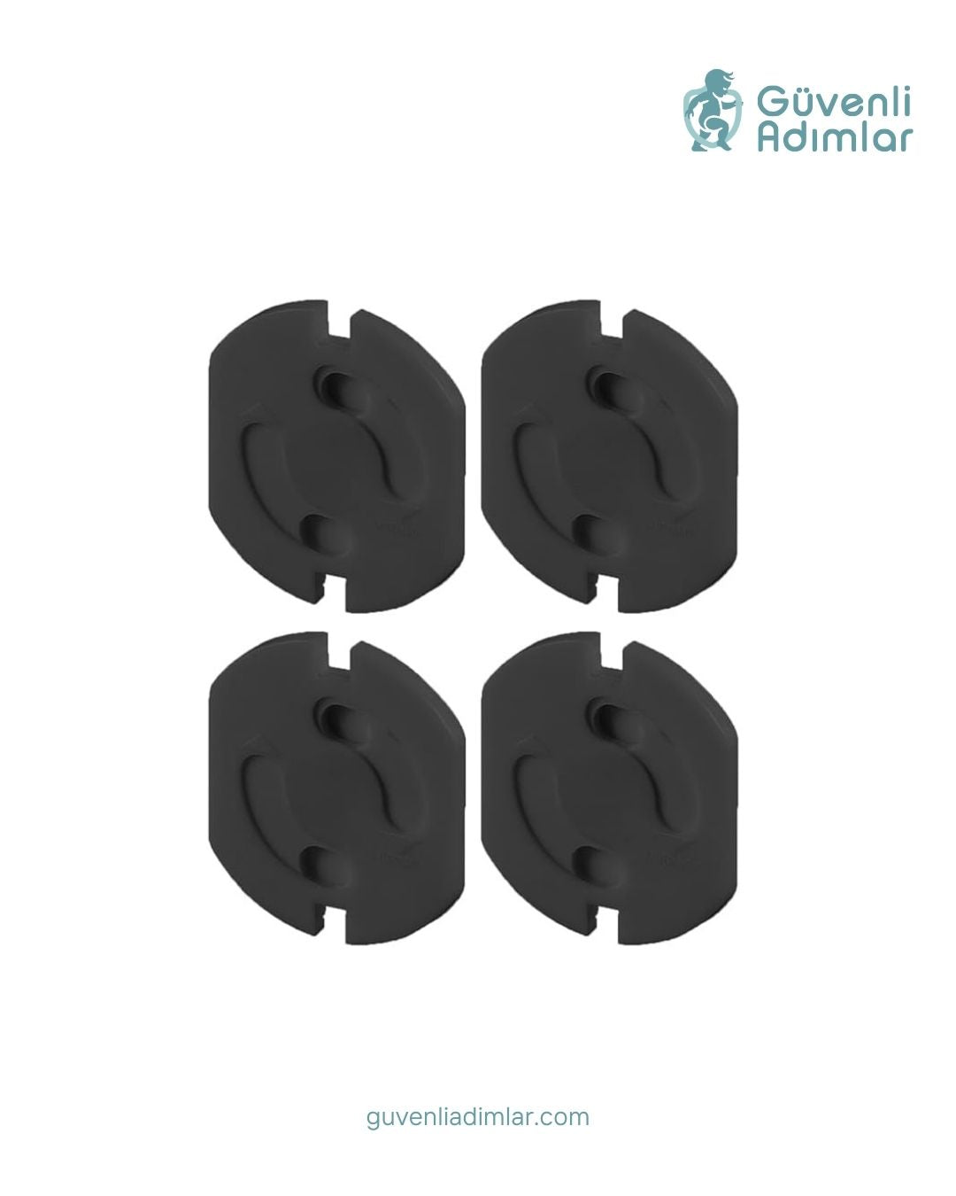 Otomatik Siyah Priz Kapağı - 4'lü Paket