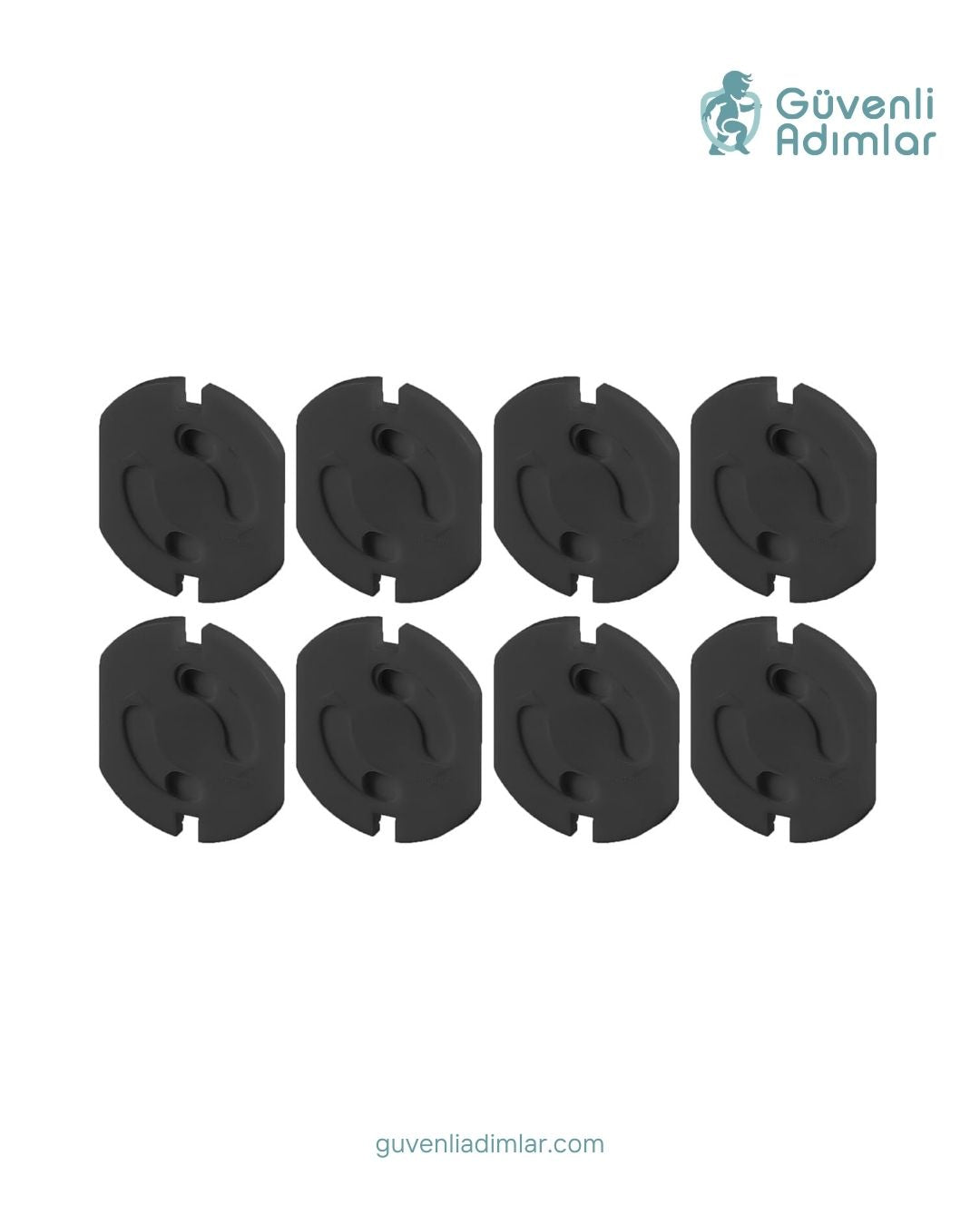 Otomatik Siyah Priz Kapağı - 8'li Paket