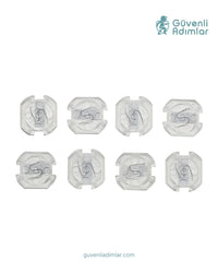 Otomatik Şeffaf Priz Kapağı - 8'li Paket