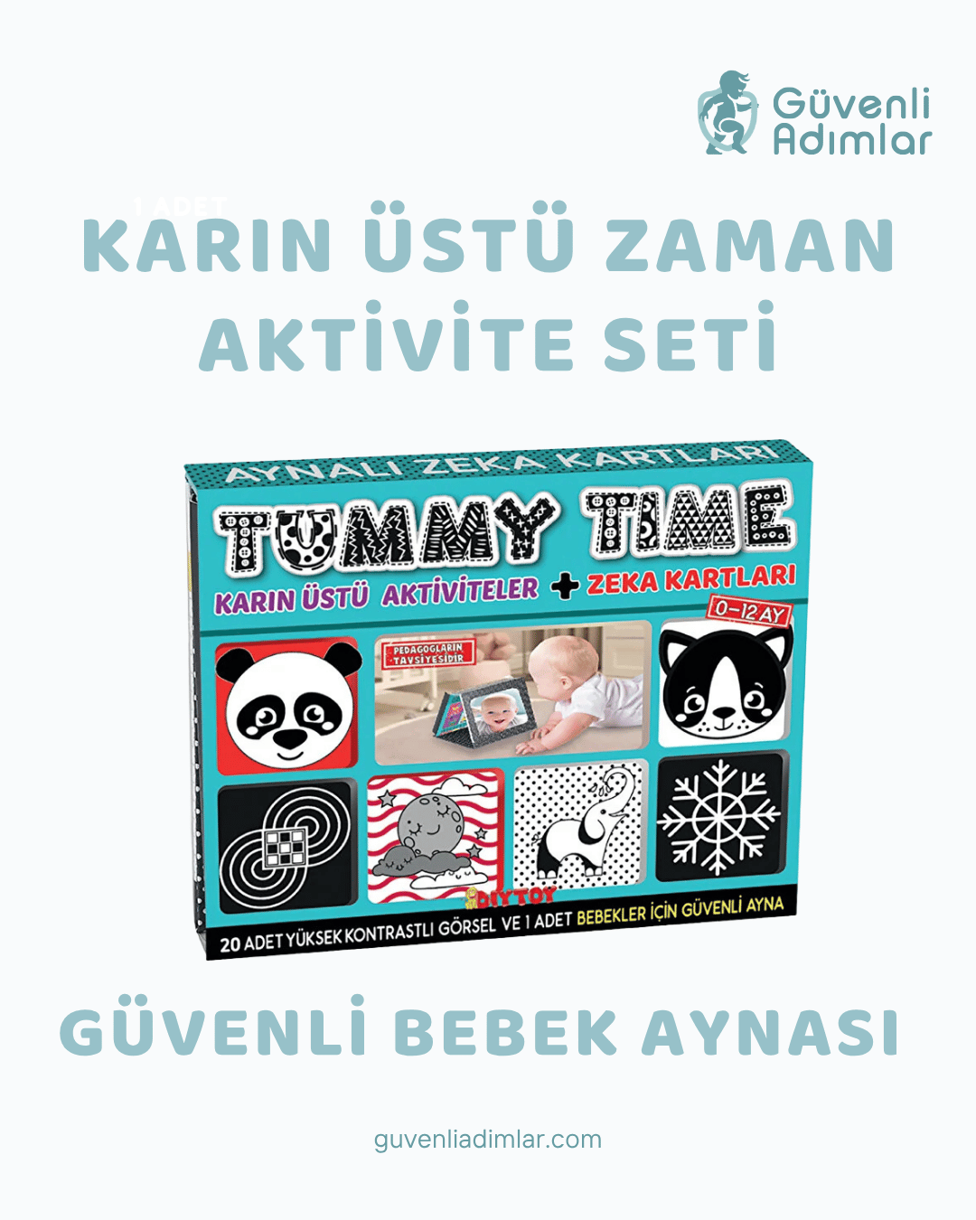 Tummy Time Zeka Kartları & Güvenli Bebek Aynası