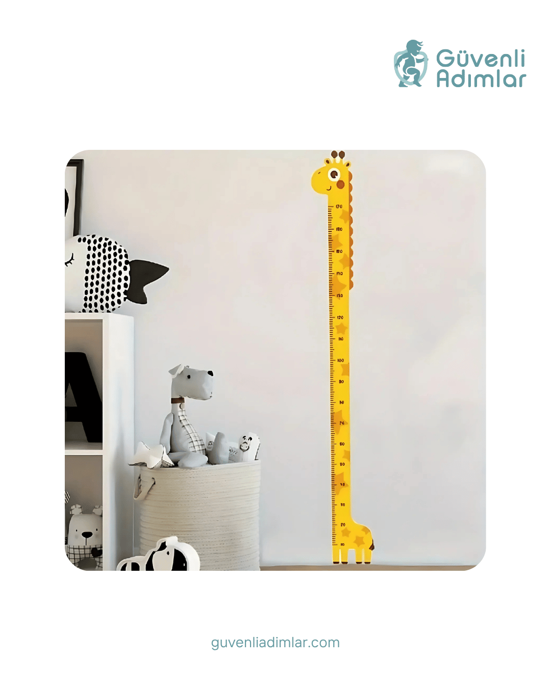 Sevimli Sarı Zürafa Boy Ölçüsü Sticker
